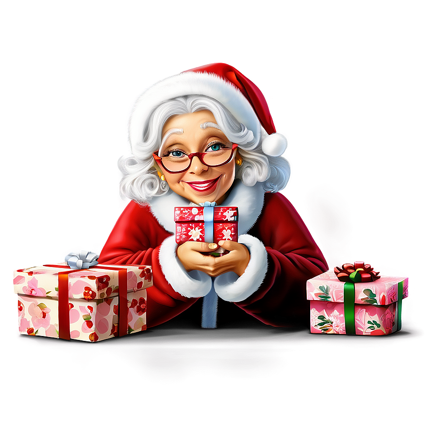 Mrs Claus With Gift Bag Png Lpi PNG Image