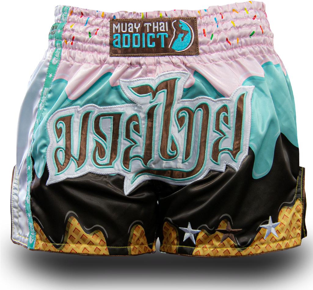 Muay Thai Shorts Colorful Design PNG Image