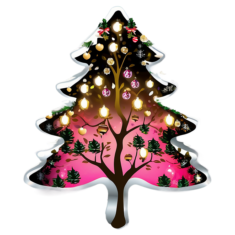 Mulberry Pink Christmas Tree Png Hwm78 PNG Image