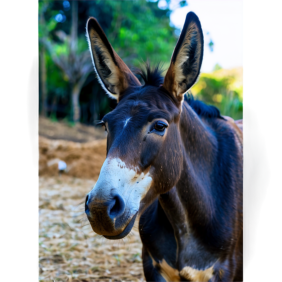 Mule In Farm Setting Png Whs44 PNG Image