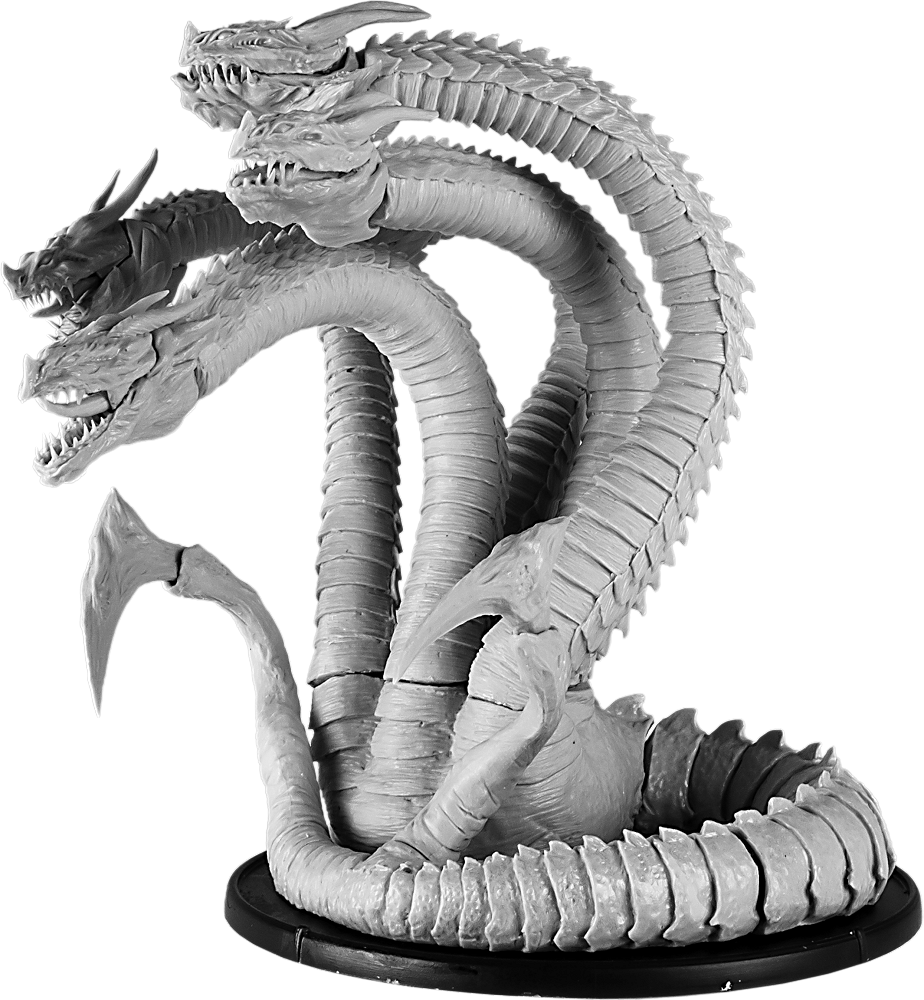 Multi Headed Hydra Sculpture PNG Image