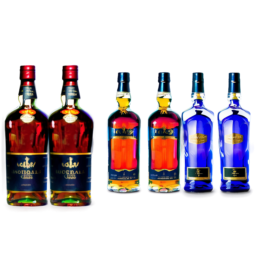 Multi-pack Liquor Bottle Set Png Usi38 PNG Image