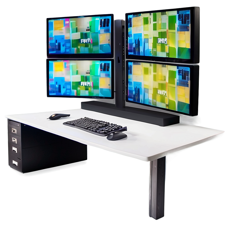 Multi-screen Workstation Png Mmt4 PNG Image