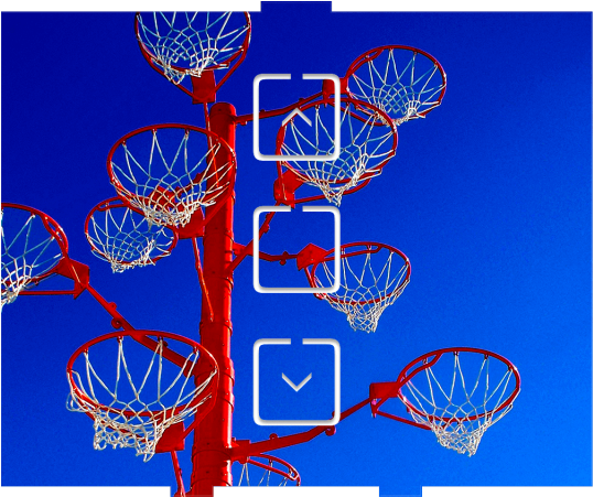 Multiple Basketball Hoops Against Blue Sky PNG Image