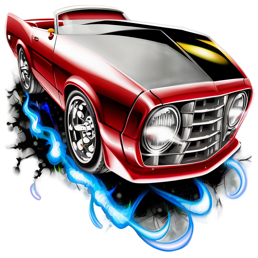 Muscle Hot Rod Artwork Png Whx PNG Image