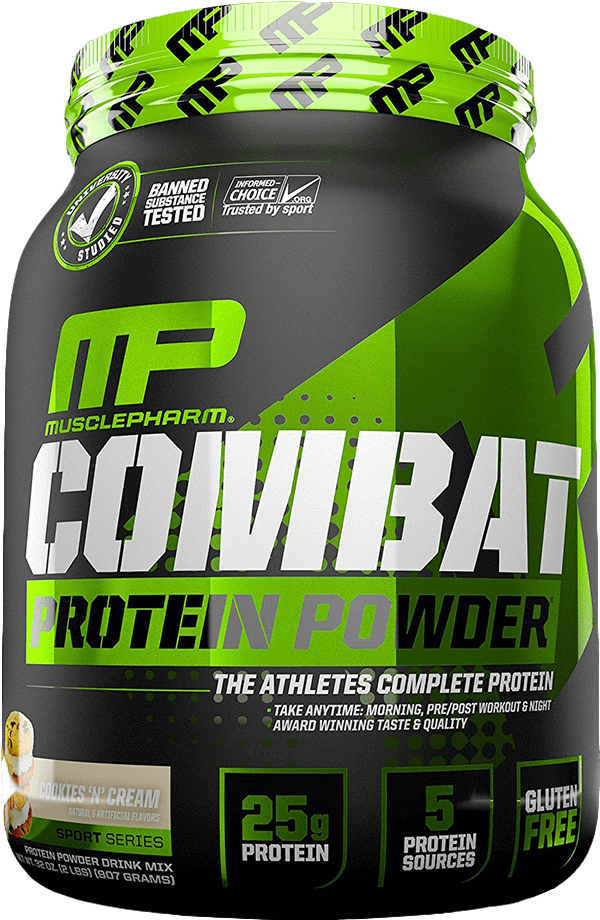 Muscle Pharm Combat Protein Powder Container PNG Image