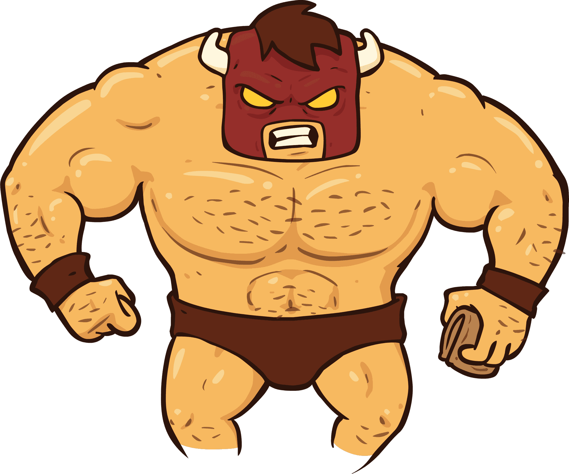 Muscled_ Bison_ Character_ Illustration PNG Image