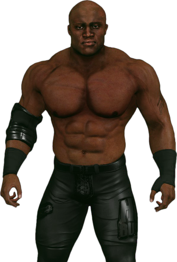 Muscled_ Wrestler_in_ Black_ Attire.png PNG Image