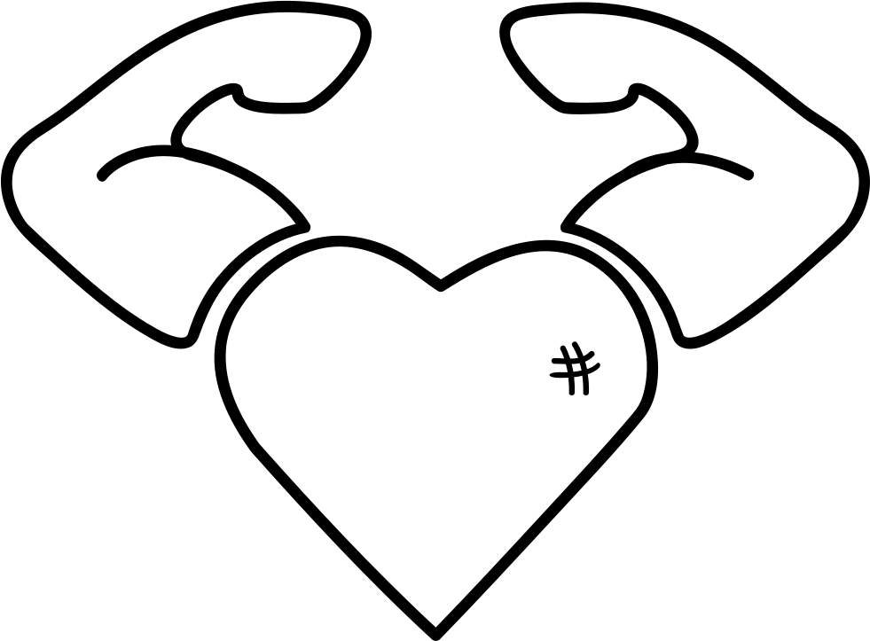 Muscular Arm Heart Vector PNG Image