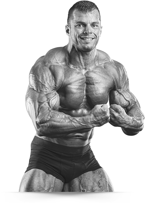 Muscular Bodybuilder Flexing Biceps PNG Image