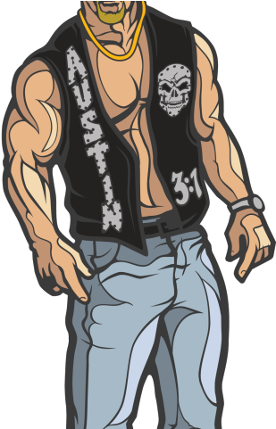 Muscular Cartoon Characterin Vest PNG Image