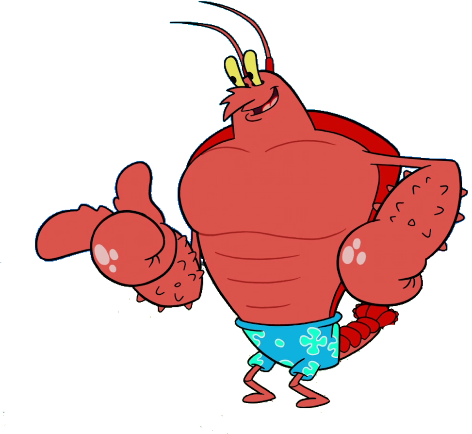 Muscular Cartoon Lobsterin Shorts PNG Image