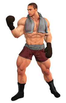 Muscular_ Man_ Boxing_ Pose PNG Image