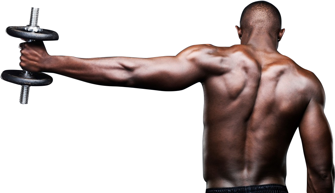 Muscular Man Performing Dumbbell Curls PNG Image