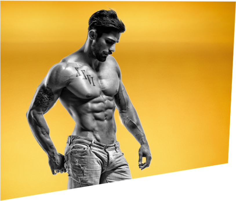 Muscular Man Showcasing Physique PNG Image