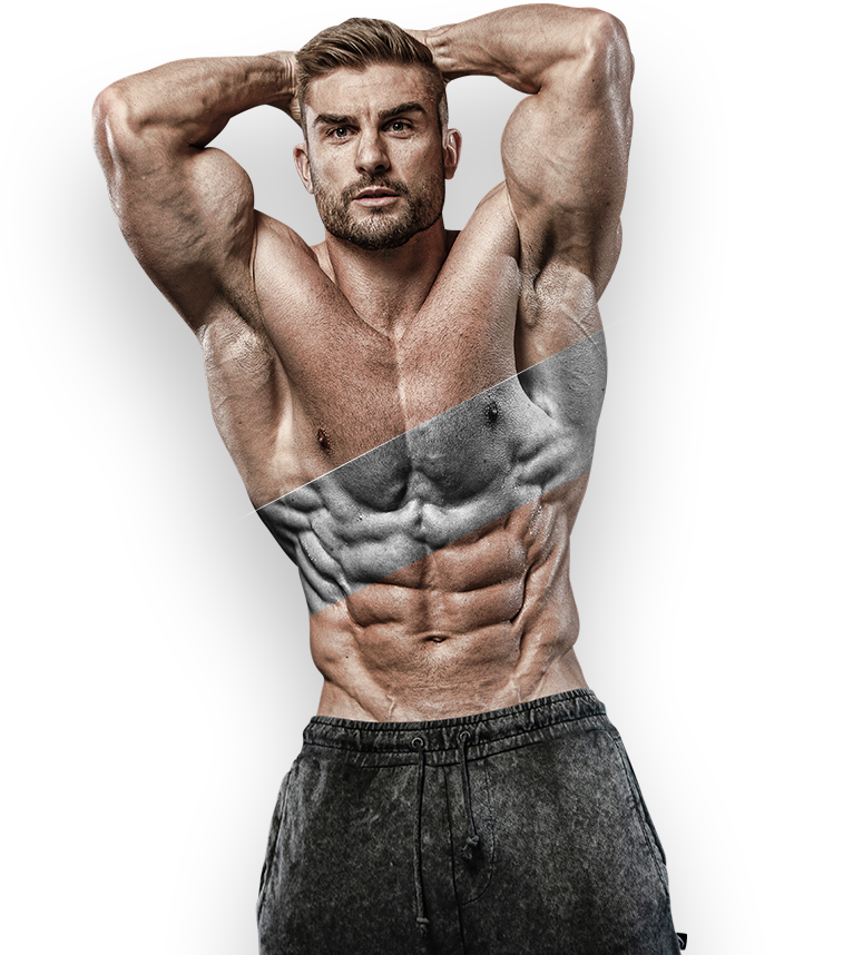 Muscular Man Showing Abs PNG Image