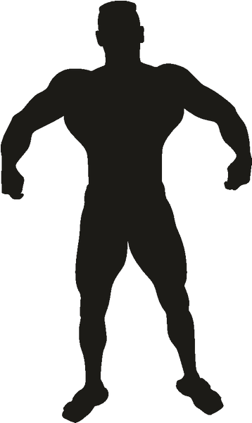 Muscular Man Silhouette.png PNG Image