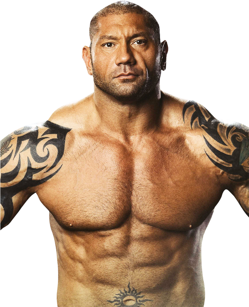 Muscular Tattooed Man Portrait PNG Image