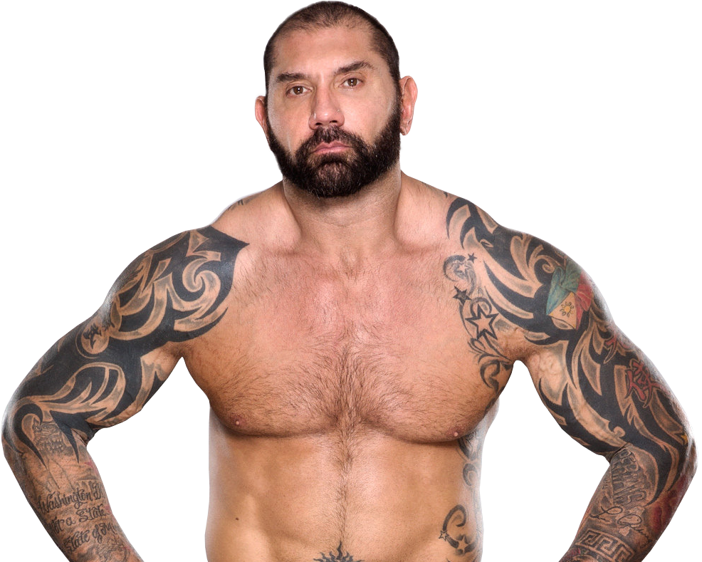 Muscular Tattooed Man Portrait PNG Image