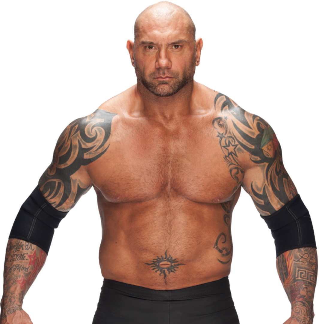 Muscular Tattooed Man Standing PNG Image