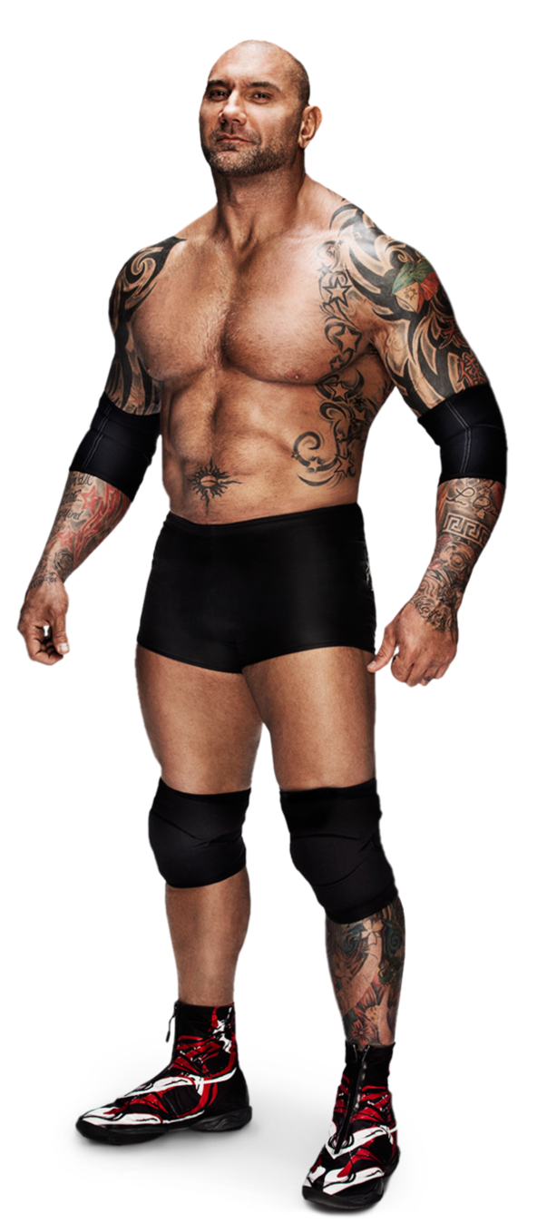 Muscular Tattooed Wrestler Pose PNG Image