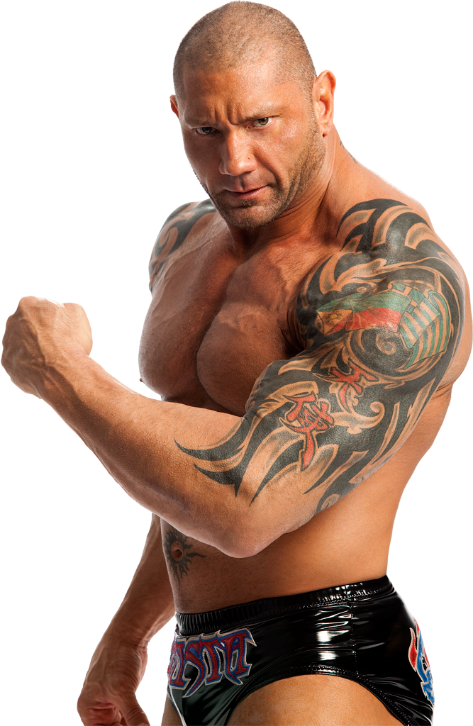 Muscular Wrestler Intimidating Pose PNG Image