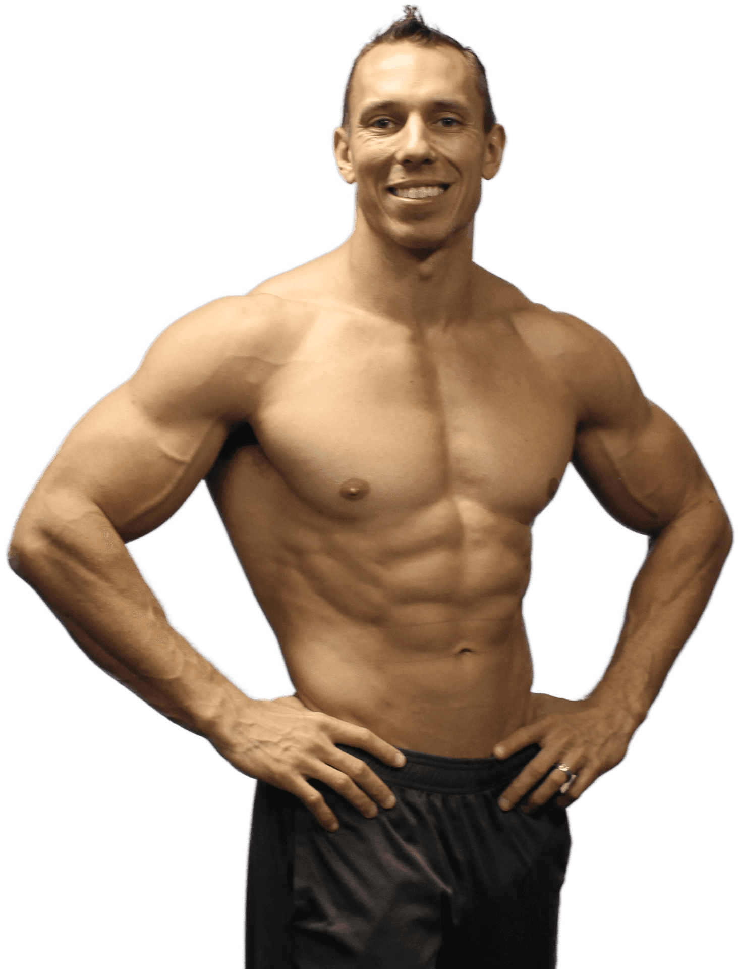 Muscular Wrestler Pose PNG Image