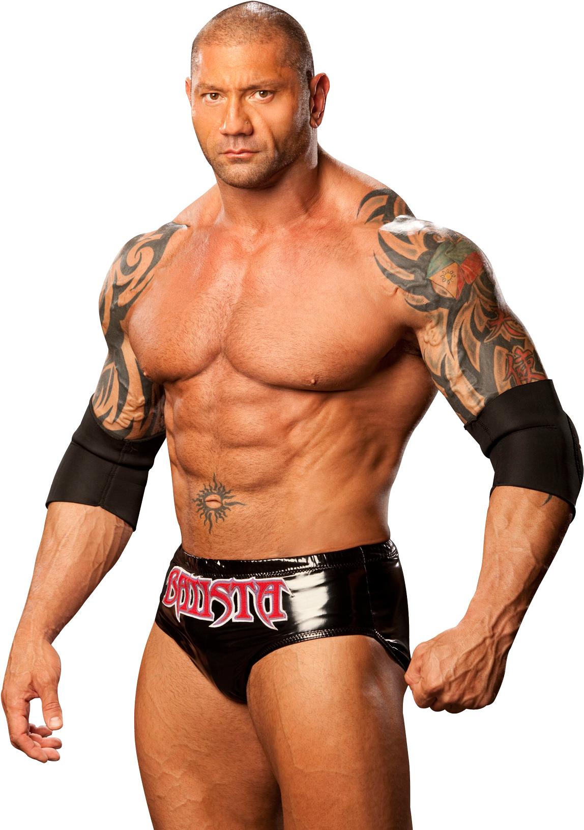 Muscular Wrestlerwith Tattoos PNG Image