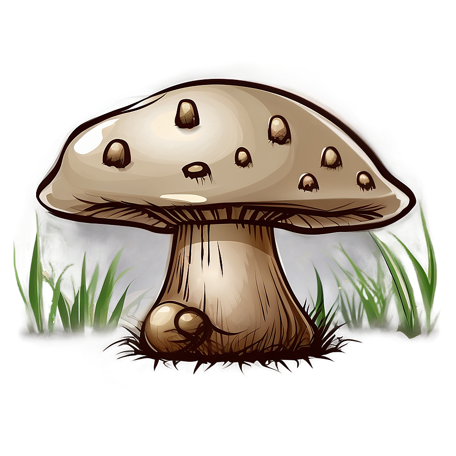 Mushroom Cartoon Sketch Png Iwk33 PNG Image