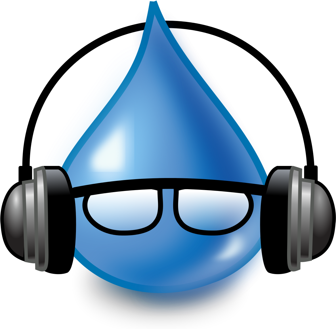 Music Drop Iconwith Headphones PNG Image