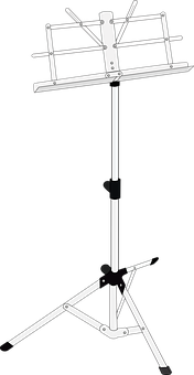 Music Stand Black Background PNG Image