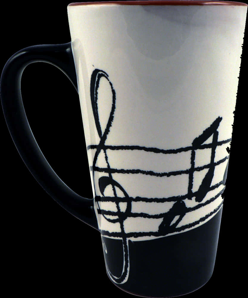 Musical Notes Coffee Mug PNG Image