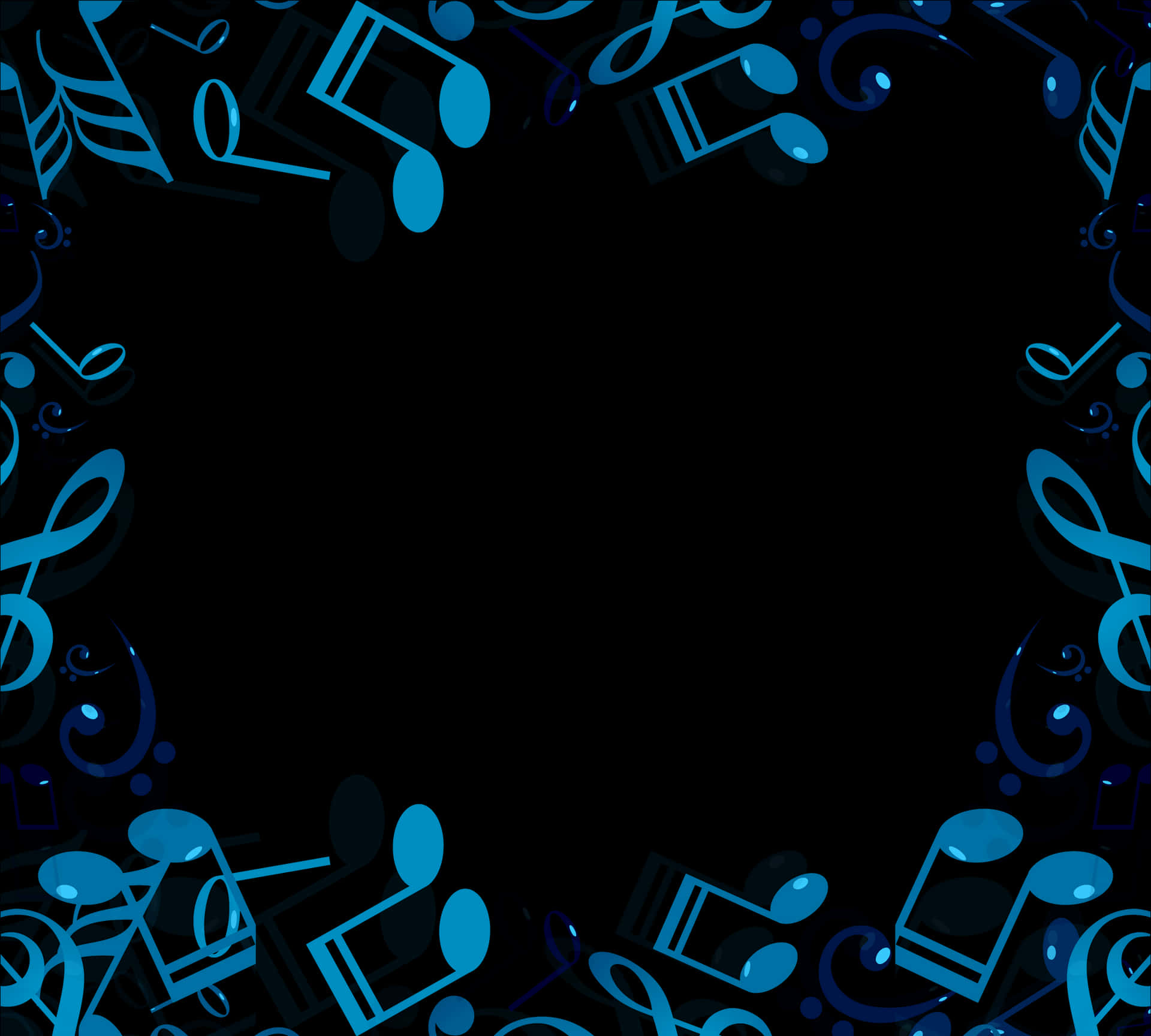 Musical Notes Frame Background PNG Image