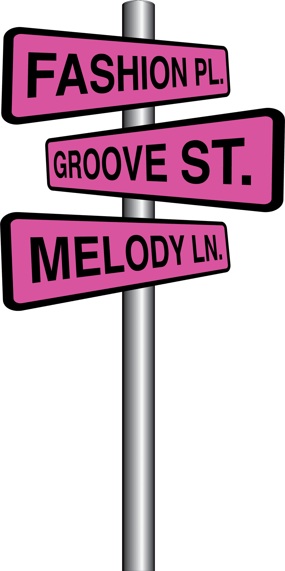 Musical Themed Street Signs PNG Image