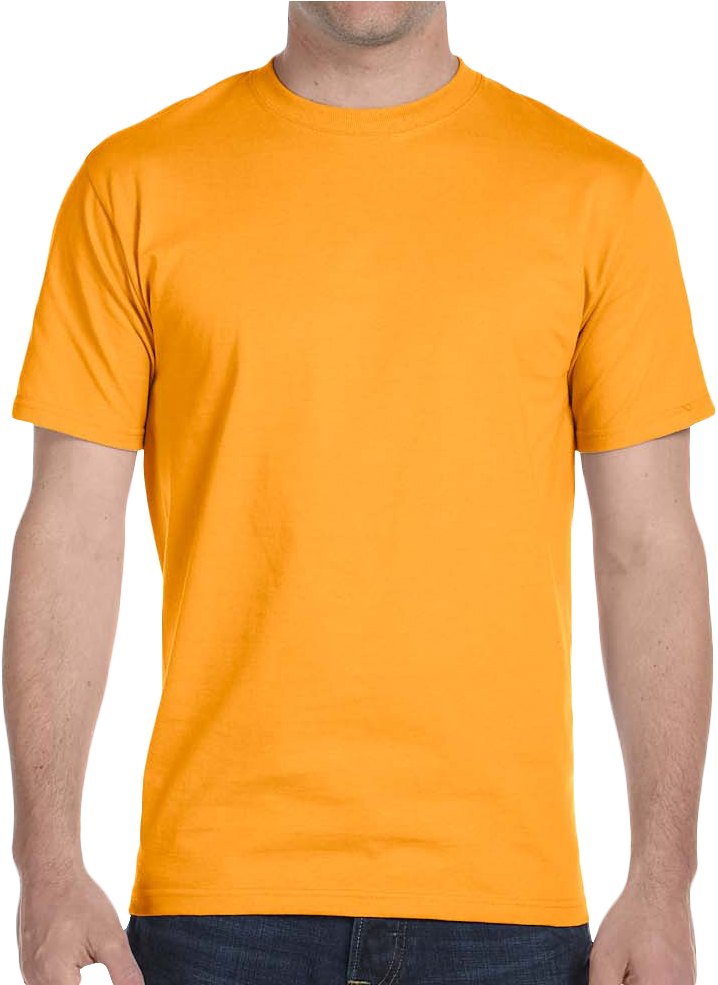 Mustard Yellow Tshirton Man PNG Image