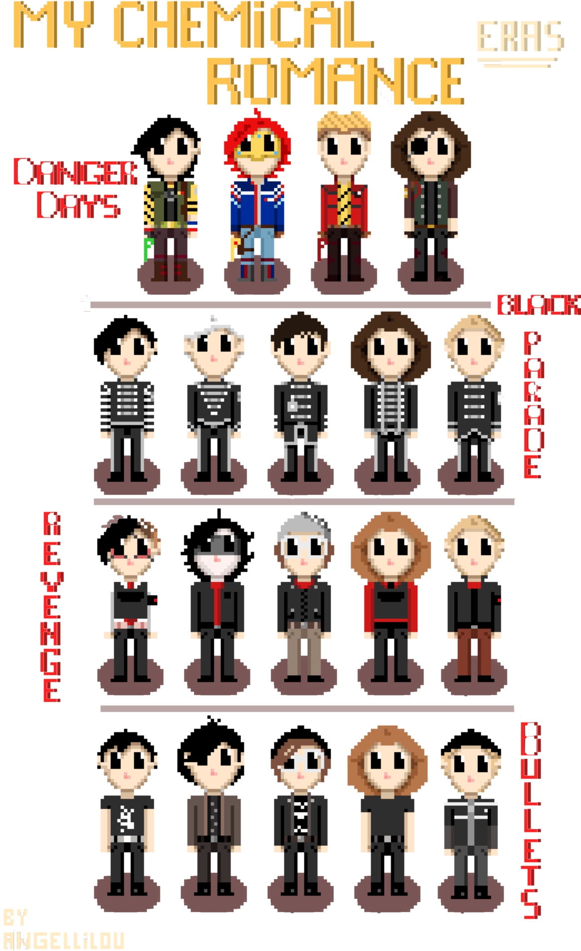 My Chemical Romance Eras Pixel Art PNG Image