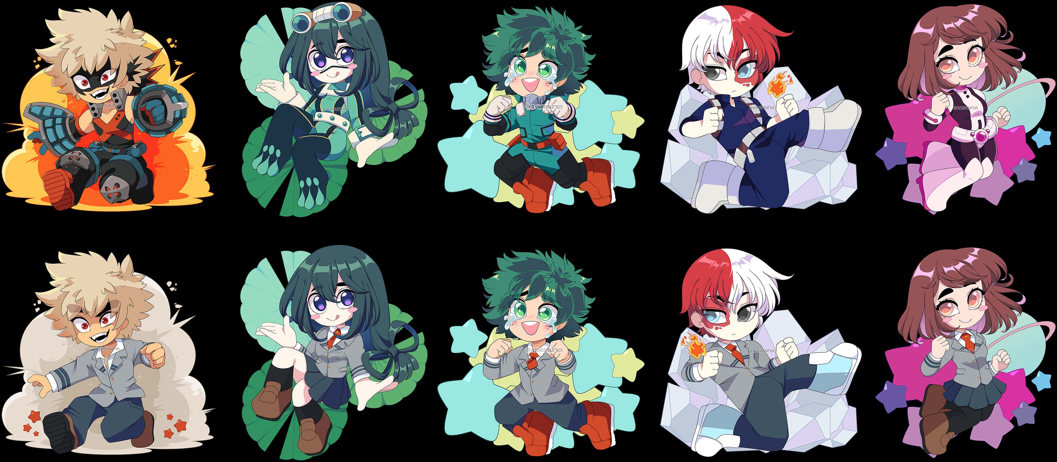 My Hero Academia Chibi Characters PNG Image