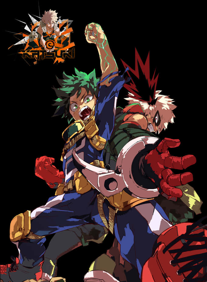 My Hero Academia Trio Action Pose PNG Image