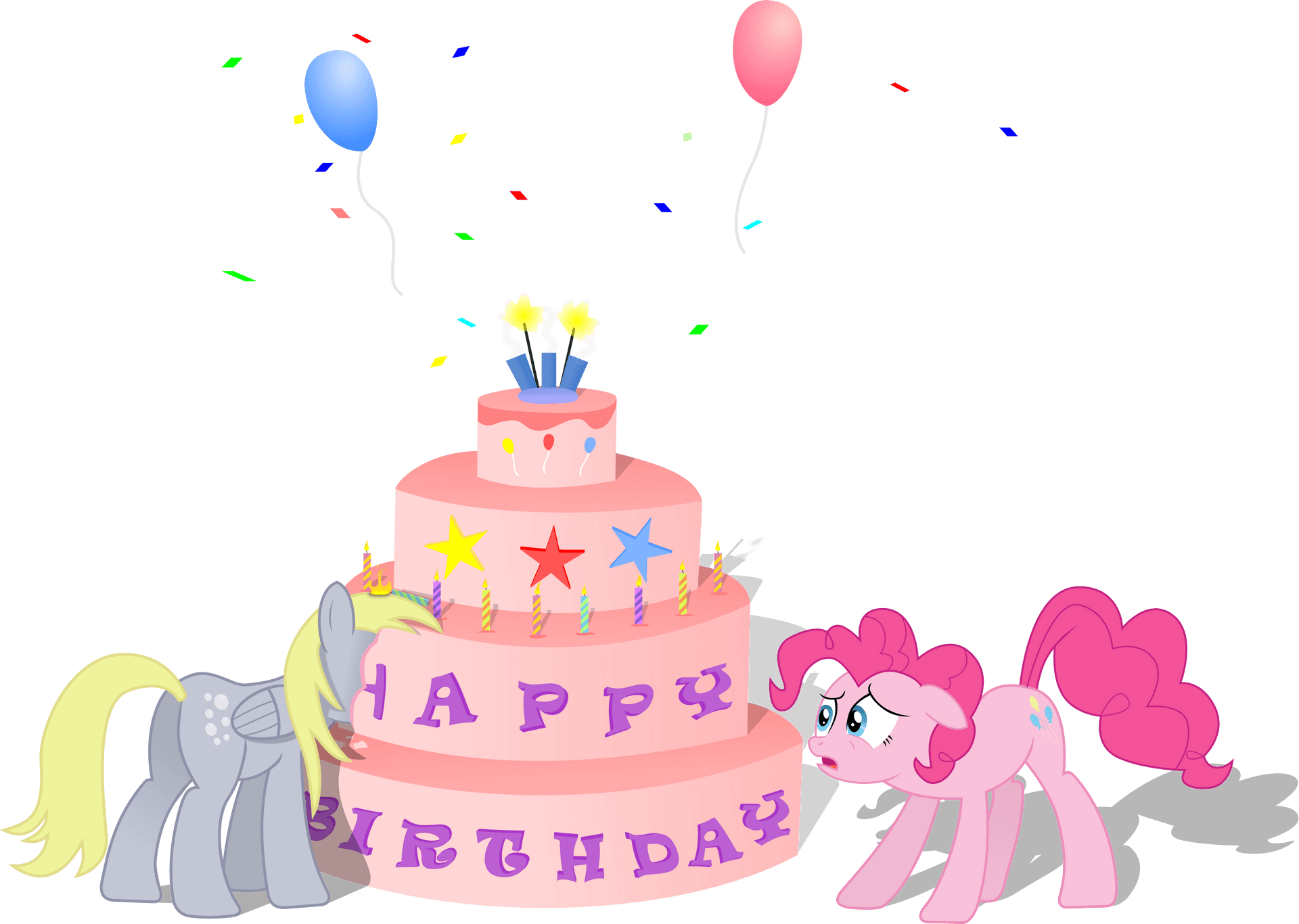 My Little Pony Happy Birthday Celebration PNG Image