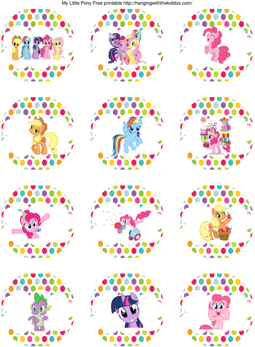 My Little Pony Printable Cupcake Toppers PNG Image