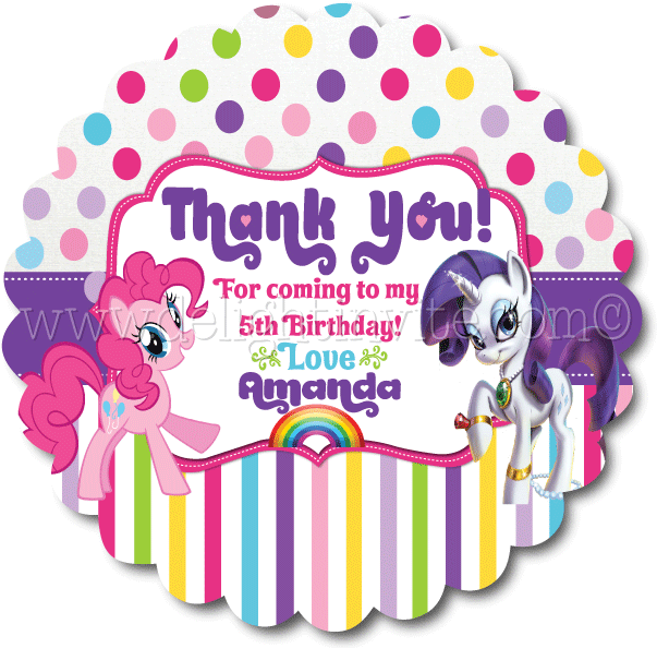 My Little Pony Thank You Card PNG Image