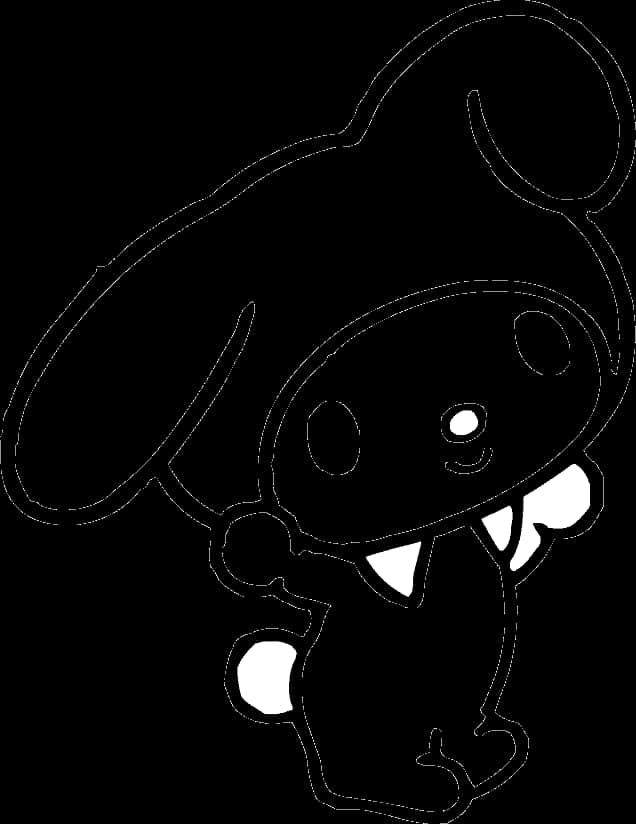 My Melody Outline Drawing PNG Image