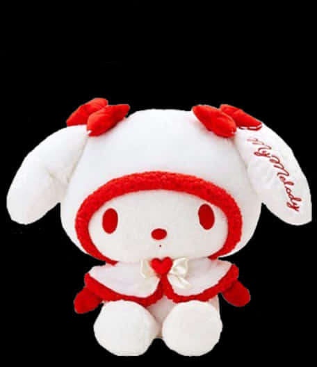 My Melody Plush Toy Red White PNG Image