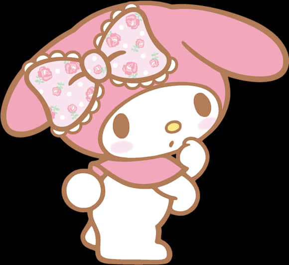 My Melody Thinking Pose PNG Image