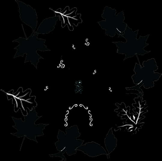 Mysterious_ Floral_ Silhouette_ Pattern PNG Image