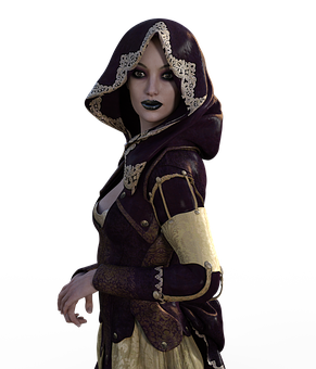 Mysterious Veil Woman Fantasy Costume PNG Image