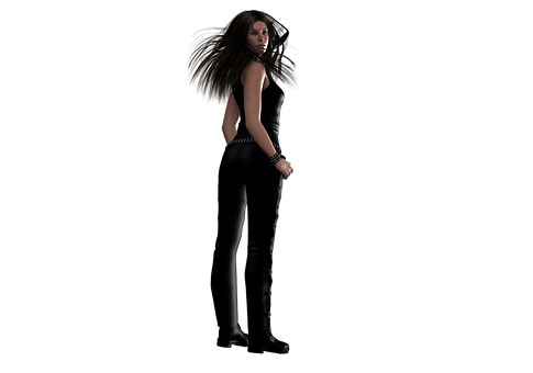 Mysterious_ Woman_in_ Black PNG Image