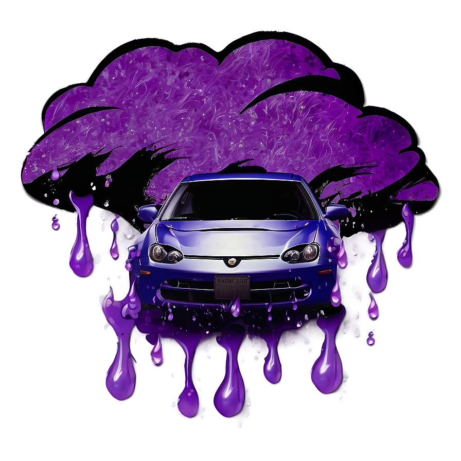 Mystic Purple Rain Scene Png Sft PNG Image