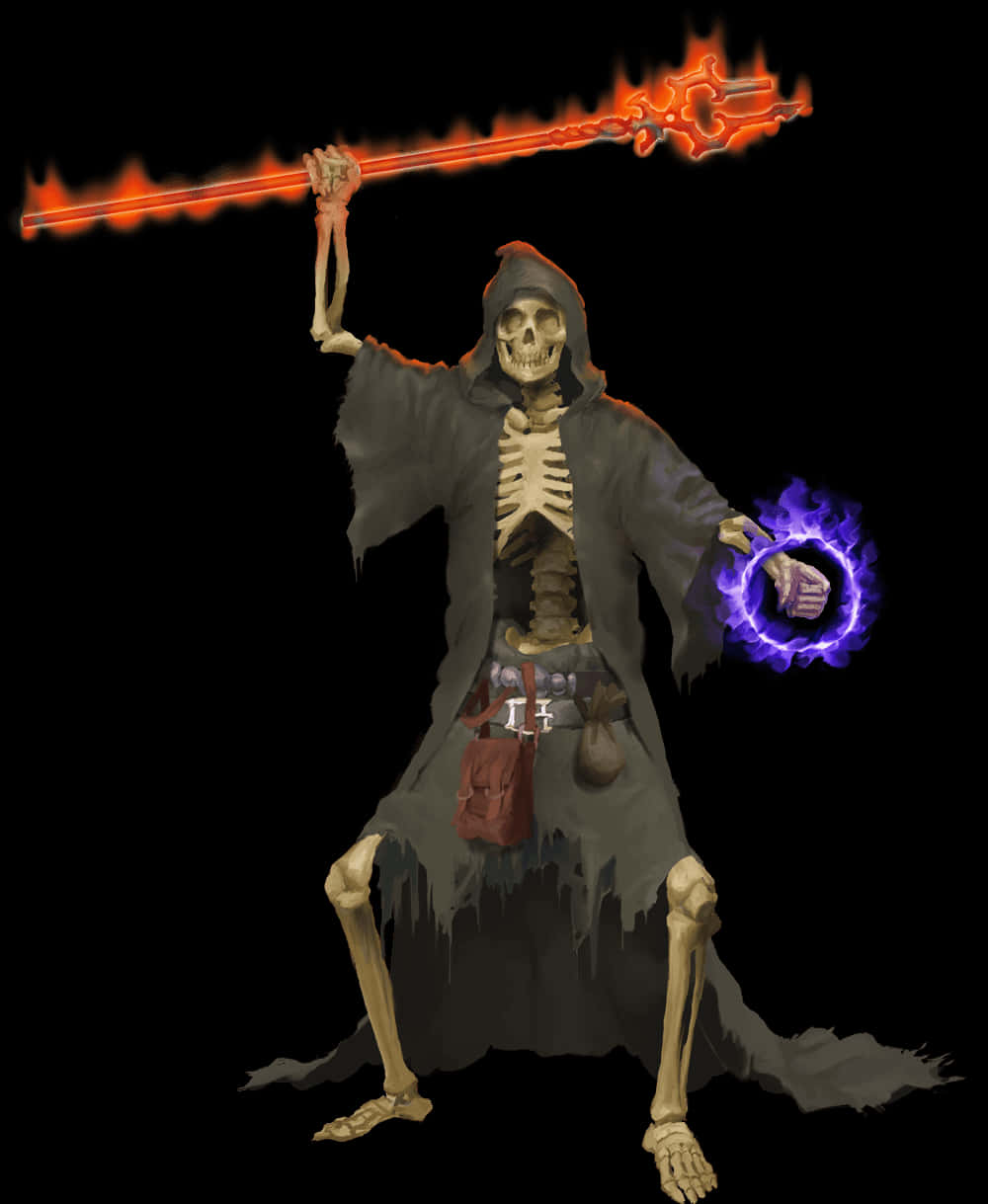 Mystic Skeleton Warrior PNG Image