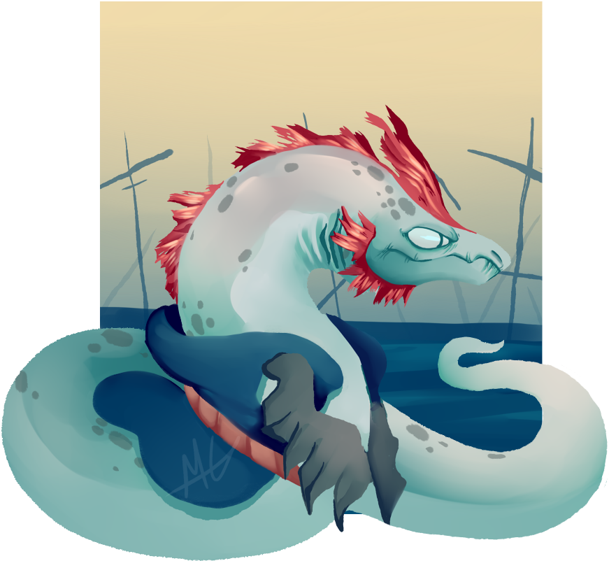 Mystical_ Aquatic_ Creature_ Artwork PNG Image